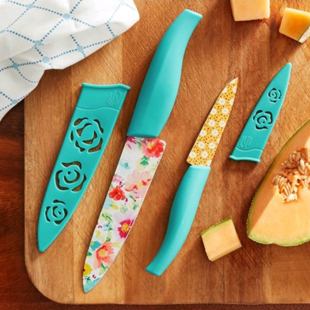 💲2pc Pioneer Woman Breezy Blossom Cutlery Set - Sheaths Included